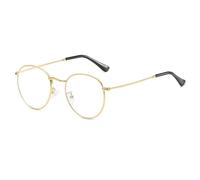 SKFGNX Montatura per occhiali classica, alla moda, rotonda, in metallo, per computer, 1