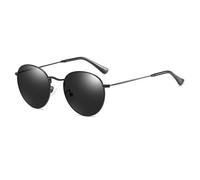 SKFGNX Occhiali da sole classici da donna rotondi polarizzati, occhiali da sole retrò da uomo Ocean Film UV400, nero grigio, 1