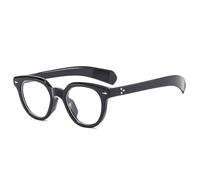 SKFGNX Occhiali da sole ovali da donna alla moda, stile retrò, con rivetti, da uomo, di tendenza, sfumati, UV400, giallo e blu, neri trasparenti, 1