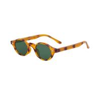 SKFGNX Occhiali da sole ovali piccoli alla moda da donna, rivetti retrò da uomo, verde scuro, protezione UV400, occhiali da sole punk, ambra verde scuro, 1