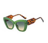 SKFGNX Occhiali da sole oversize alla moda popolari da donna con lenti a contrasto e sfumature di colore UV400, occhiali da sole da uomo con sfumatura di colore gelatinoso, verde verde giallo, 1