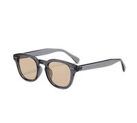 SKFGNX Occhiali da sole quadrati alla moda popolari da donna con rivetti vintage, da uomo, con lenti UV400, grigio chiaro, 1