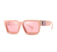 SKFGNX Occhiali da sole quadrati retrò UV400, rosa, 1