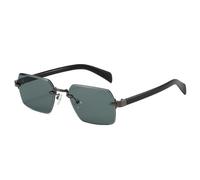 SKFGNX Occhiali da sole quadrati senza montatura, da donna, alla moda, con lenti sfumate trasparenti, UV400, occhiali da sole punk da uomo, verde canna di fucile grigio, 1