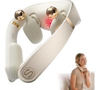 SKG Massaggiatore cervicale con calore e musica, app, Shiatsu wireless | Massaggiatore elettrico per il dolore al collo, massaggiatore per tessuti profondi, portatile, per ufficio e viaggi