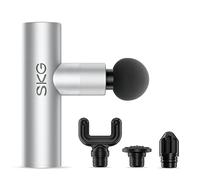 SKG Mini pistola massaggiante F3 Lite, 4 livelli di massaggio, 4 testine massaggianti intercambiabili, fino a 3.200 giri/min, porta di ricarica USB-C (argento)