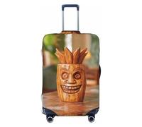 SKGOHLH Mysterious Smiling Face, copertura per bagagli lavabile, alla moda, adatta per scatole da 45,7 a 81,3 cm, Nero , L