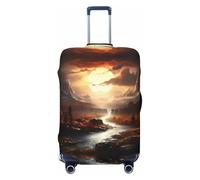 SKGOHLH The Ancient Fairyland - Copertura per bagagli lavabile, alla moda, adatta per scatole da 45,7 a 81,3 cm, Nero , XL