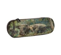 SKGOHLH The Elephant Walking - Custodia in pelle con scomparti multipli per penne
