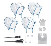 SKHAOVS 15 Pezzi Cuffia per Tinture per Capelli, 4 Frosting Cap, con gancio per colorare i capelli, pettine per tinture per capelli, spazzole per tinture