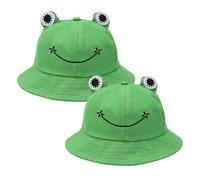 SKHAOVS 2 Pezzi Cappello Pescatore di Rana Cappello Pescatore Uomo Donne, Cappello da Pesca, Cappello alla Pescatora Uomo Bucket Hat,Pieghevole Berretto da Rana Carino in Cotone Bucket Hat