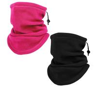 SKHAOVS 2 Pezzi Cappello Scaldacollo Pile Termico Invernale,Scaldacollo Termico,Scaldacollo multifunzionale Windproop Tenere caldo,Coulisse Pile Antivento Collo Ghetta Snood per Donna Uomo((2 Colori)