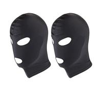 SKHAOVS 2 Pezzi Passamontagna Balaclava con 3 Fori Sottile Tessuto, Unisex, Sciarpa di Sci per motocicli, Applica a attività all'aperto, Ciclismo, Protezione UV Morbido Traspirante Multiuso (Nero)