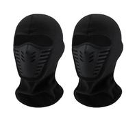 SKHAOVS 2 Pezzi Passamontagna, Invernale Caldo Passamontagna, Nero Skimask per Uomo e Donna, Balaclava Elastico Maschera da Sci, Antivento Traspirante, per attività all'aperto Sci Moto (Nero)