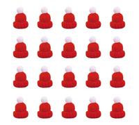 SKHAOVS 20 Pezzi Mini Cappelli da Babbo Natale,Mini Cappelli Natalizi Lavorati a Maglia,Mini Cappelli Lavorati a Maglia,Mini Cappelli Fai da Te,Mini Accessori Decorativi per Natalizie Feste (Rosso)