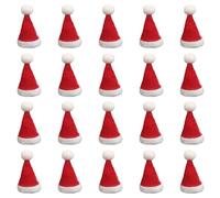 SKHAOVS 20 Pezzi Mini Cappello di Natale Mini Cappello da Babbo Natale Mini Cappello Cappello da Dito Mini Decorazione Accessori Natalizi per Decorazioni da Tavola Pupazzo di Neve Feste Natale