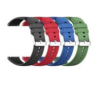 SKHAOVS 4 Pezzi 20mm Cinturini per orologi in silicone Impermeabile Cinturini in Morbida, Cinturini di Ricambio in Silicone con Rilascio Rapido, per Uomo e Donna