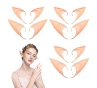 SKHAOVS 6 Paia Orecchie da Elfo Lattice Costume da Elfo Orecchie da Fata Orecchie a Punta in Lattice Elfo Dress Up Accessori Halloween Christmas Vampire Anime Elf Ears Cosplay Natale(6 Paia)