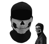 SKHAOVS Ghosts Passamontagna,Maschera Teschio,Maschera Fantasma,Call of Duty Maschera Fantasma,Copricapo Antivento e Caldo Maschera Intera da Sci Lavorata a Maglia per Halloween Cosplay (Nero)