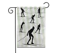 Ski Cross Country Skiing Skier Abstract Action Active Activity Bandiere Durevole Bandiera Doppia Faccia Bandiera Da Giardino Per Interno Prato Feste 30X45Cm