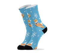 Ski Fox Snowflake Calzini Leggero Calzini Da Lavoro Casual Calze Lunghe Per Esterno Hike Festa Del Papà 40Cm