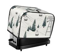 Ski Lift Con Abete 2 Fette Tostapane Coperture Trapuntato Copertura per Macchina del Pane Piccolo Elettrodomestico Copertura Con Maniglia Per Casa Tavolo Cucina Decor