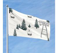Ski Lift Con Abete Bandiera 2x3 Ft Double Sided No Fade Welcome Garden Flag Yard Flag Con Ottone Outdoor Banner Decor Per Cortile Portico Prato Decor