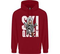Ski Queen Divertente Sci Inverno Sport Bambini Felpa Con Cappuccio