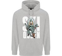 Ski Queen Divertente Sci Inverno Sport Bambini Felpa Con Cappuccio