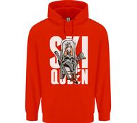 Ski Queen Divertente Sci Inverno Sport Bambini Felpa Con Cappuccio