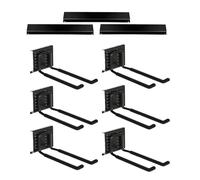 Ski Rack Wall Mount, Wall Mounted Ski Storage System With 6 Hooks Heavy Duty Non-Slip For Indoor Outdoor Home Shed Basement Sports Accessories Winter Gear