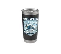 Ski Week Send Help Powder Day Sciatore Sci Neve Bicchiere termico in acciaio inox doppia parete