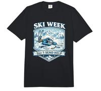 Ski Week Send Help Powder Day Sciatore Sci Neve Comfort Colors Adult Heavyweight T-Shirt