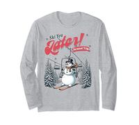 Ski You Later Snowman Vermont Vacanza Inverno Gita Sci Maglia a Manica