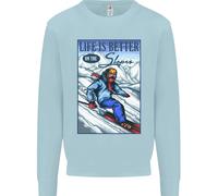 Skiando La Vita Meglio Sulle Piste Felpa Jumper Per Bambini