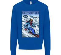 Skiando La Vita Meglio Sulle Piste Felpa Jumper Per Bambini