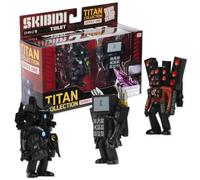 Skibidi Toilet Titan - Confezione da 3 pezzi da collezione, prodotto con licenza ufficiale, colore: nero