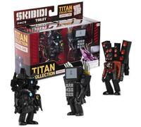 Skibidi Toilet Titan - Confezione da 3 pezzi da collezione, prodotto con licenza ufficiale, colore: nero