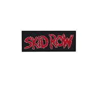 Skid Row - Toppa termoadesiva ricamata con capelli in stile hard rock argentato, accessorio souvenir
