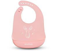 skiddoü bavaglino Smekke in silicone con tasca, chiusura regolabile, in silicone 100%, facile da pulire, materiale morbido, impermeabile, grigio chiaro