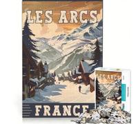 Skiing Bliss in Les Arcs Puzzle da 1000 pezzi | Collezione di opere d'arte per la casa perfette come regali per tutta la famiglia 75x50cm