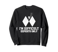Skiing I'm Difficult Experts Only Funny Sciatore Uomo Donna Bambino Felpa