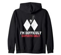 Skiing I'm Difficult Experts Only Funny Sciatore Uomo Donna Bambino Felpa con Cappuccio