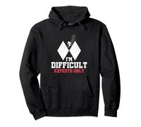 Skiing I'm Difficult Experts Only Funny Sciatore Uomo Donna Bambino Felpa con Cappuccio