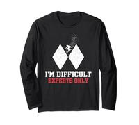 Skiing I'm Difficult Experts Only Funny Sciatore Uomo Donna Bambino Maglia a Manica