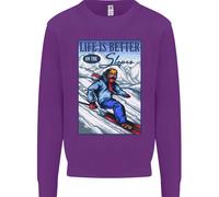 Skiing Life Better On The Slopes Ski Skier Uomo Sweatshirt Jumper