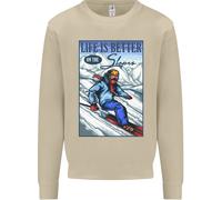 Skiing Life Better On The Slopes Ski Skier Uomo Sweatshirt Jumper