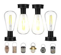 SKIKHN 4 Pezzi Luci Solari di Ricambio, 8.5CM Ricambio Luci Solari da Giardino, Lanterne Solari di Ricambio con Lampadine LED Luminose, Ricambi Luci Solari Esterno per Lanterna Solare da Giardino