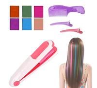 SKIKHN 6 Colori per Capelli per Bambini, Gessetti Colorati per Capelli, Matita Colorante per Capelli, Piastra Colora Capellis e Set Perline, per Ragazze, Compleanni, Natale, Feste per Bambini
