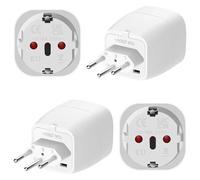 SKIKHN Adattatore da Viaggio Svizzera,4 Pezzi Adattatore Presa Svizzera, Adattatore da Viaggio Italia in Svizzera,Adattatori da Presa EU a Spina Tipo J,Swiss Plug per Maldive, Ruanda, Liechtenstein